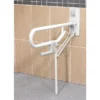 AKW 1800 Series Fold-Up Double Support Rail With Leg - White -Espaces Bain Shop 01820wh l