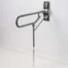 AKW Fold-Up Toilet Support Grab Rail With Adjustable Leg - Mid Grey -Espaces Bain Shop 01830mg l