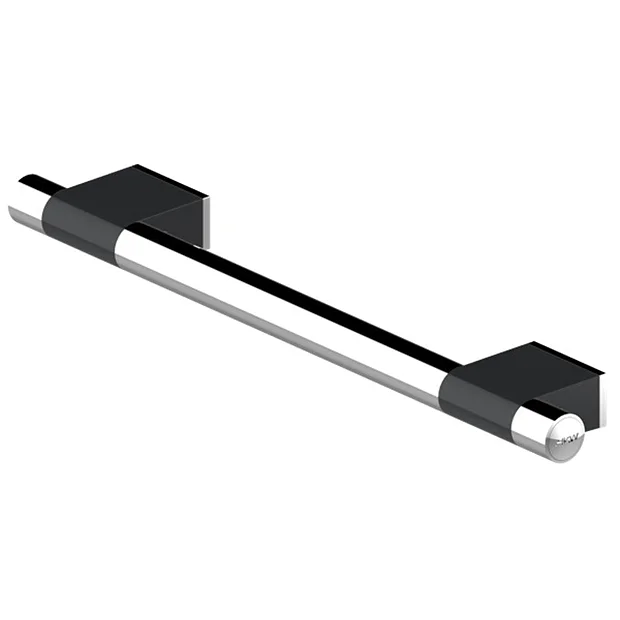 AKW Onyx 600mm Black And Chrome Straight Grab Rail 3 AKW Onyx 600mm Black And Chrome Straight Grab Rail