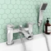 Venice Modern Geometric Bath Shower Mixer Tap + Shower Kit -Espaces Bain Shop 1251cr d4
