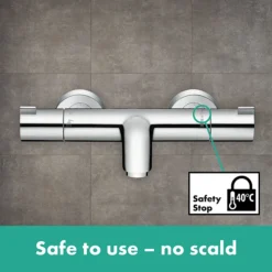Hansgrohe Ecostat 1001 CL Thermostatic Exposed Bath Shower Mixer -Espaces Bain Shop 13201000 d2