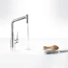 Hansgrohe Metris M71 Single Lever Kitchen Mixer 320 With Pull Out Spray - Stainless Steel