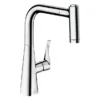 Hansgrohe Metris M71 Single Lever Kitchen Mixer 220 With Pull Out Spray - Chrome -Espaces Bain Shop 14834000 l