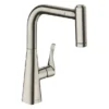 Hansgrohe Metris M71 Single Lever Kitchen Mixer 220 With Pull Out Spray - Stainless Steel 2 Hansgrohe Metris M71 Single Lever Kitchen Mixer 220 With Pull Out Spray - Stainless Steel -Espaces Bain Shop 14834800 l