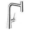 Hansgrohe Metris Select M71 Single Lever Kitchen Mixer 240 With Pull-Out Spout - Chrome -Espaces Bain Shop 14857000 l