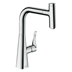 Hansgrohe Metris Select M71 Single Lever Kitchen Mixer 240 With Pull-Out Spout - Chrome