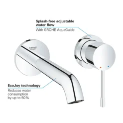 Grohe Essence Wall Mounted Basin Mixer Tap - Chrome -Espaces Bain Shop 19408001 d3