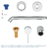 Grohe Essence Wall Mounted 2 Hole Basin Mixer L-Size - Chrome -Espaces Bain Shop 19967001 d4