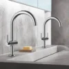 Grohe Atrio Lever L-Size Mono Basin Mixer With Click Clack Waste - Chrome -Espaces Bain Shop 21022003 d1