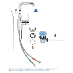 Grohe Essence M-Size Mono Basin Mixer With Pop-up Waste - Chrome -Espaces Bain Shop 23462001 d2