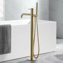 JTP Vos Brushed Brass Freestanding Bath Shower Mixer