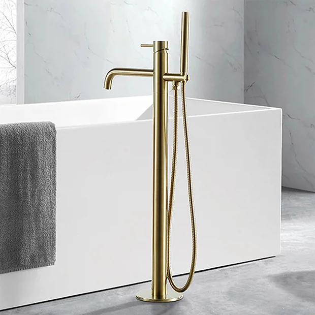 JTP Vos Brushed Brass Freestanding Bath Shower Mixer 3 JTP Vos Brushed Brass Freestanding Bath Shower Mixer