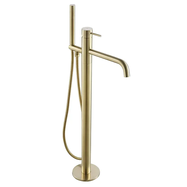 JTP Vos Brushed Brass Freestanding Bath Shower Mixer 4 JTP Vos Brushed Brass Freestanding Bath Shower Mixer - Image 2
