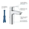 Grohe QuickFix Start SilkMove ES M-Size Mono Basin Mixer With Pop-up Waste -Espaces Bain Shop 23552002 d1