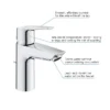 Grohe QuickFix Edge SilkMove ES S-Size Mono Basin Mixer With Pop-up Waste - Chrome -Espaces Bain Shop 24209002 l5