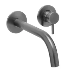 JTP Vos Brushed Black Wall Mounted Single Lever Basin Mixer -Espaces Bain Shop 27273bbl l