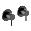 JTP Vos Matt Black Wall Mounted Side Valves (Pair) -Espaces Bain Shop 28089mb l