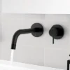 JTP Vos Matt Black Wall Mounted Single Lever Basin Mixer -Espaces Bain Shop 28273mb d1