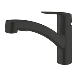 Grohe QuickFix Start Single Lever Kitchen Sink Mixer With Pull Out Spray - Matt Black -Espaces Bain Shop 3030724310 l1