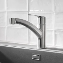 Grohe QuickFix Start Single Lever Kitchen Sink Mixer With Pull Out Spray - SuperSteel -Espaces Bain Shop 30531dc1 d2