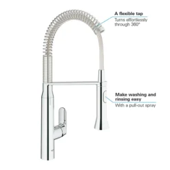 Grohe K7 Kitchen Sink Mixer With Professional Spray - Chrome -Espaces Bain Shop 31379000 d2