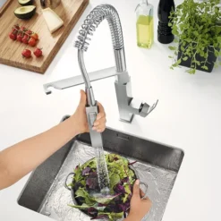 Grohe Eurocube Professional Kitchen Sink Mixer - SuperSteel