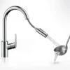 Hansgrohe Focus M41 Single Lever Kitchen Mixer 240 With Pull Out Spray - Stainless Steel -Espaces Bain Shop 31815000 d1