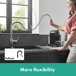 Hansgrohe Focus M41 Single Lever Kitchen Mixer 240 With Pull Out Spray - Chrome -Espaces Bain Shop 31815000 d3