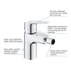 Grohe QuickFix Start S-Size Bidet Mixer With Retractable Chain -Espaces Bain Shop 32281002 d1 1