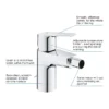 Grohe QuickFix Start S-Size Bidet Mixer With Retractable Chain -Espaces Bain Shop 32281002 d1