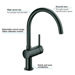 Grohe Minta Kitchen Sink Mixer - Velvet Black 7 Grohe Minta Kitchen Sink Mixer - Velvet Black -Espaces Bain Shop 32917ks0 d1 310570