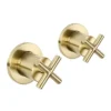 JTP Solex Brushed Brass Wall Mounted Side Valves (Pair) -Espaces Bain Shop 66089bbr l