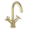 JTP Solex Brushed Brass Swivel Spout Basin Mixer -Espaces Bain Shop 66181bbr l