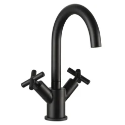 JTP Solex Matt Black Swivel Spout Basin Mixer -Espaces Bain Shop 66181mb l