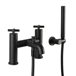JTP Solex Matt Black Bath Shower Mixer With Shower Kit