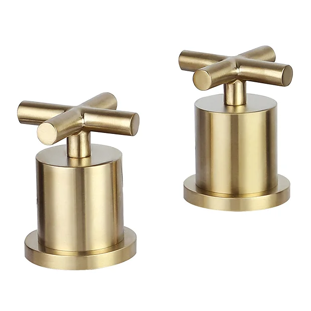 JTP Solex Brushed Brass Deck Mounted Panel Valves (Pair) 3 JTP Solex Brushed Brass Deck Mounted Panel Valves (Pair)