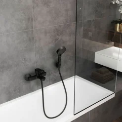 Hansgrohe Vernis Blend Exposed Single Lever Bath Shower Mixer - Matt Black -Espaces Bain Shop 71440670ai1