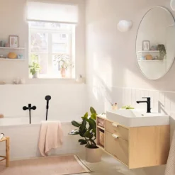 Hansgrohe Rebris S CoolStart Single Lever Basin Mixer 110 With Pop-up Waste - Matt Black 11 Hansgrohe Rebris S CoolStart Single Lever Basin Mixer 110 With Pop-up Waste - Matt Black -Espaces Bain Shop 72519670 round l1