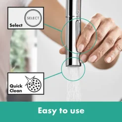 Hansgrohe Talis M54 Single Lever Kitchen Mixer 210 With Pull Out Spray - Chrome -Espaces Bain Shop 72800000 d2