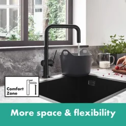 Hansgrohe Talis M54 220 U-Spout Single Lever Kitchen Mixer - Matt Black -Espaces Bain Shop 72806670 d2