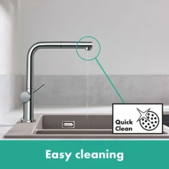 Hansgrohe Talis M54 270 Single Lever Kitchen Mixer With Pull Out Spray - Chrome 9 Hansgrohe Talis M54 270 Single Lever Kitchen Mixer With Pull Out Spray - Chrome -Espaces Bain Shop 72808000 d1