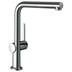 Hansgrohe Talis M54 270 Single Lever Kitchen Mixer With Pull Out Spray And SBox - Chrome -Espaces Bain Shop 72809000 l