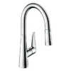 Hansgrohe Talis M51 Single Lever Kitchen Mixer 200 With Pull Out Spray - Chrome -Espaces Bain Shop 72813000 l