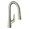 Hansgrohe Talis M51 Single Lever Kitchen Mixer 160 With Pull Out Spray - Stainless Steel 1 Hansgrohe Talis M51 Single Lever Kitchen Mixer 160 With Pull Out Spray - Stainless Steel -Espaces Bain Shop 72815800 l