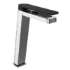 JTP Axel Chrome Tall Single Lever Basin Mixer With Matt Black Handle -Espaces Bain Shop 74009mbh l