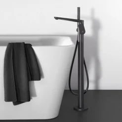 Ideal Standard Silk Black Tonic II Freestanding Bath Shower Mixer -Espaces Bain Shop a6347xg d2