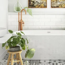 Arezzo Brushed Bronze Freestanding Bath Tap With Shower Mixer 9 Arezzo Brushed Bronze Freestanding Bath Tap With Shower Mixer -Espaces Bain Shop abrzrfst d2