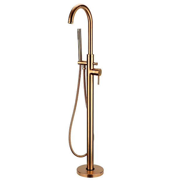 Arezzo Brushed Bronze Freestanding Bath Tap With Shower Mixer 4 Arezzo Brushed Bronze Freestanding Bath Tap With Shower Mixer - Image 2