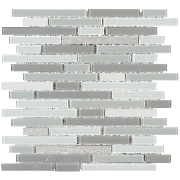 Alaska Glass & Stone Mosaic Tile Sheet - 292 X 303mm 3 Alaska Glass & Stone Mosaic Tile Sheet - 292 X 303mm