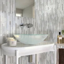 Alaska Glass & Stone Mosaic Tile Sheet - 292 X 303mm 5 Alaska Glass & Stone Mosaic Tile Sheet - 292 X 303mm -Espaces Bain Shop alamos l